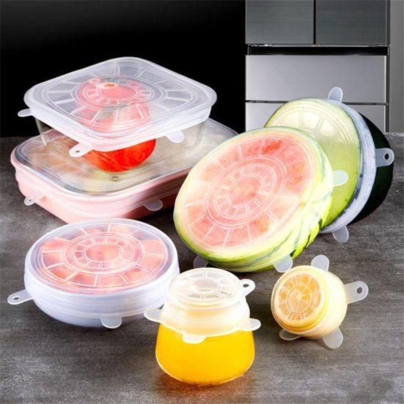Reusable Food Covers Silicone Lids 6 set